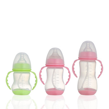 Botella de agua plástica de las tazas de consumición de la taza Sippy del bebé de 240ML PP al por mayor con la paja